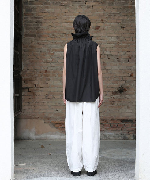 Gather Stand Collar Blouse